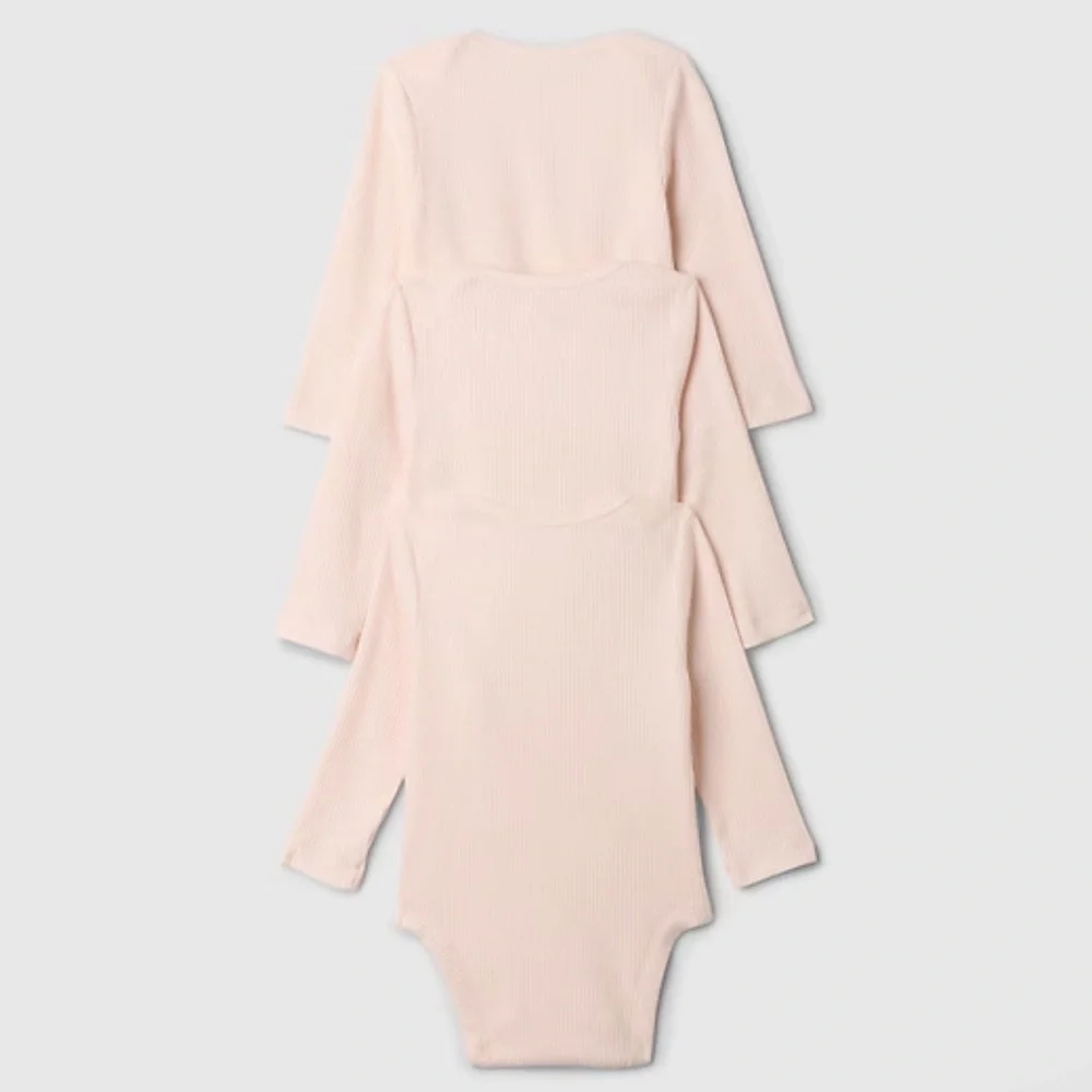 GAP Soft Pink Long Sleeve Bodysuit Set onesie